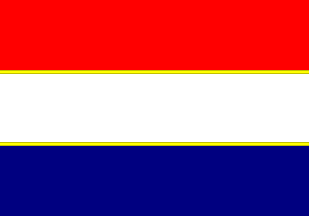 [Red-white-blue tricolor, with gold dividing lines]